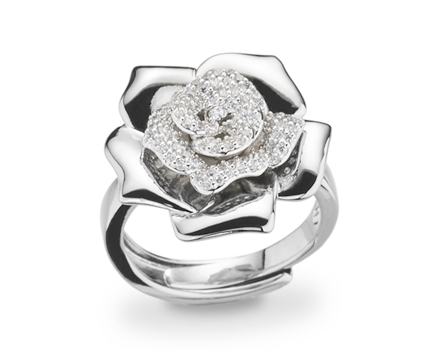 Anello aperto ottone con cubic zirconia Sovrani