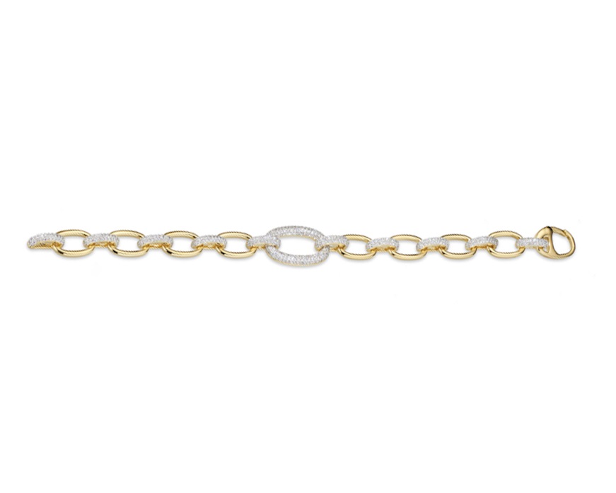 Bracciale ottone finitura oro con cubic zirconia Sovrani