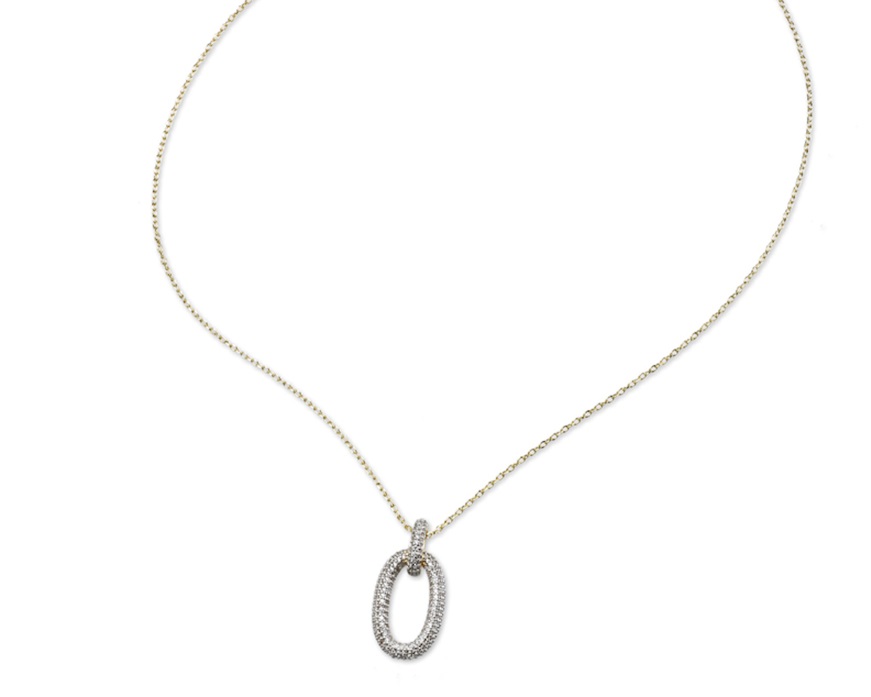 Collana ottone finitura oro con cubic zirconia Sovrani