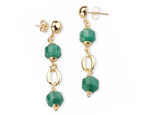 Orecchini Alizee ottone finitura dorata con perla, occhio di tigre occhio di gatto Sovrani