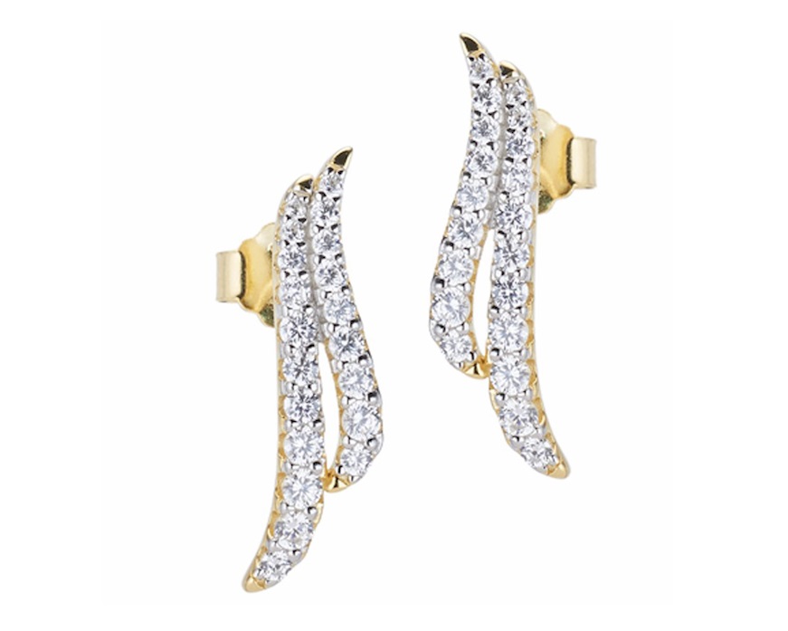 Orecchini argento dorato con cubic zirconia Sovrani