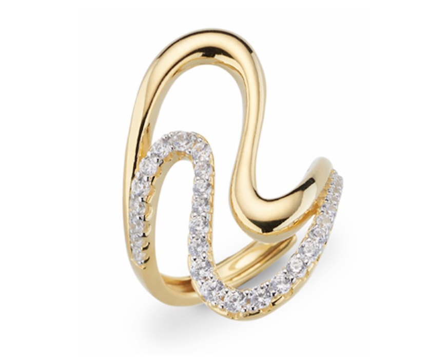 Anello argento dorato con cubic zirconia Sovrani