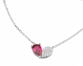 Collana argento con cubic zirconia e zircone rubino Sovrani