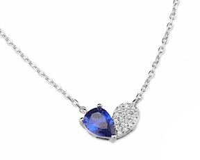 Collana argento con cubic zirconia e zircone zaffiro Sovrani