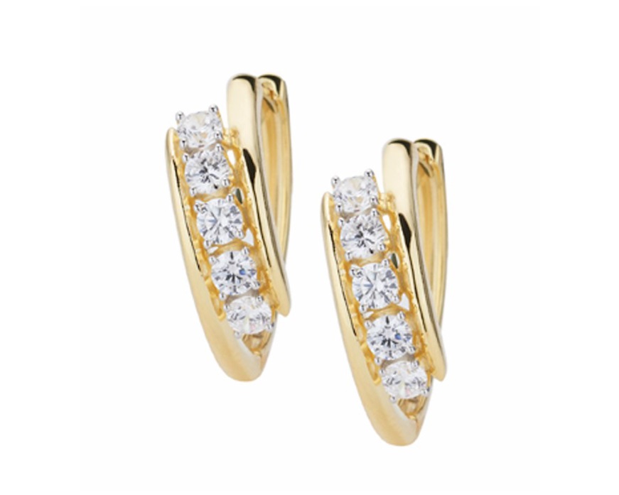 Orecchini argento dorato con cubic zirconia Sovrani