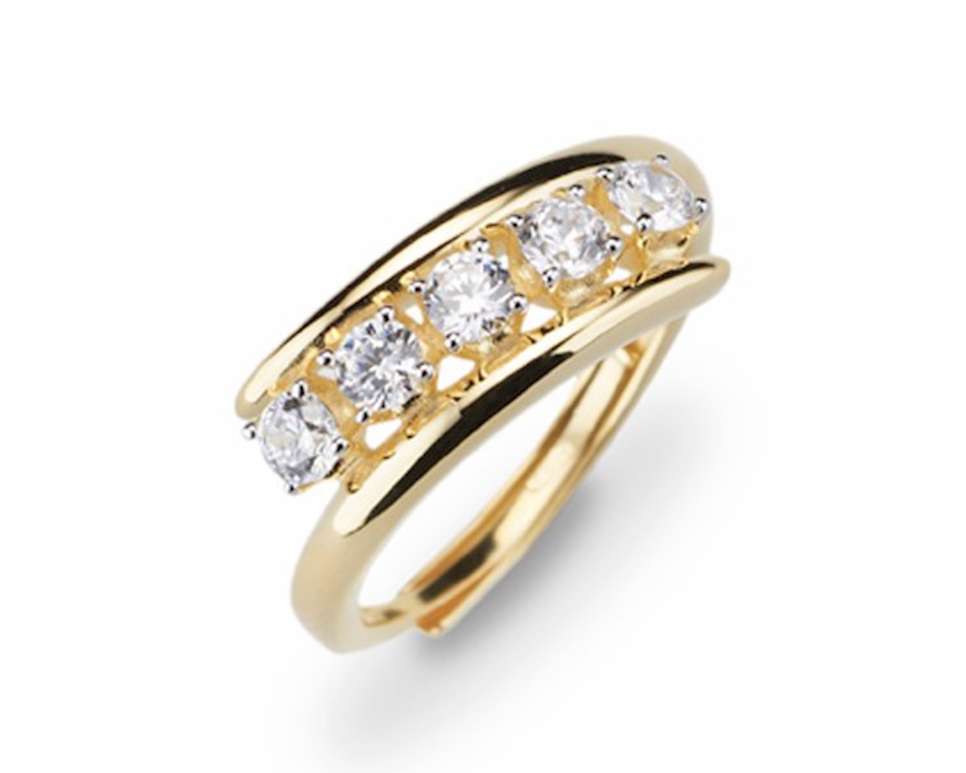 Anello argento dorato con cubic zirconia Sovrani