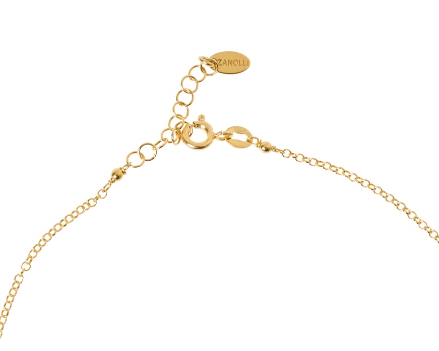 Collana argento dorato con agata e giada rosa/verde Selezione Zanolli