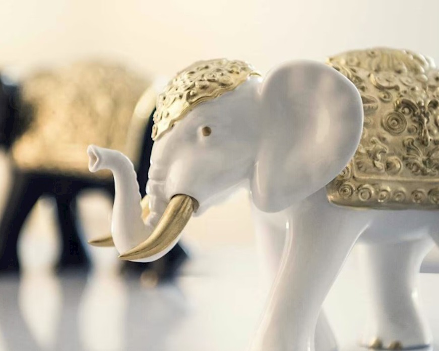 Elephant white and gold Selezione Zanolli
