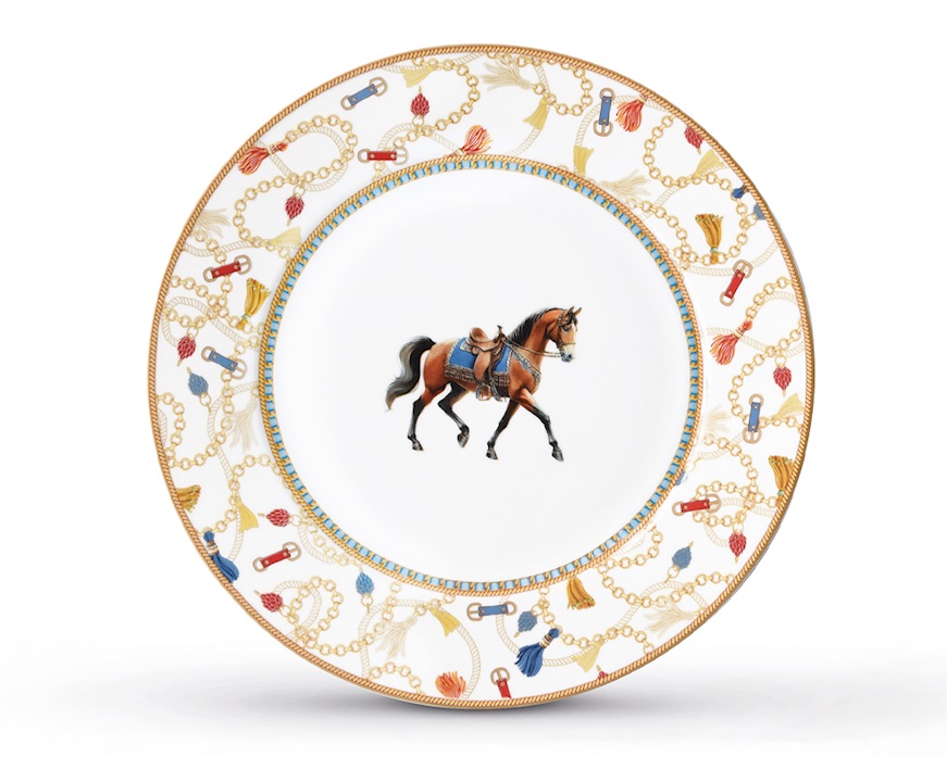Piatto dessert Cheval porcellana Pozzi Milano