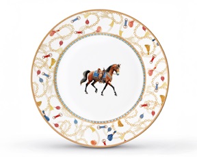 Piatto dessert Cheval porcellana Pozzi Milano