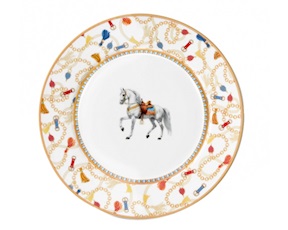 Piatto dessert Cheval porcellana bianco Pozzi Milano