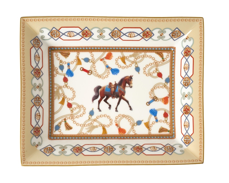 Valet tray Cheval porcelain Pozzi Milano