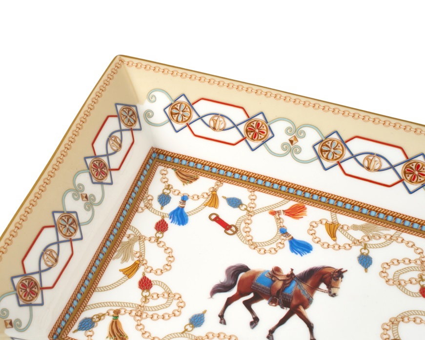 Valet tray Cheval porcelain Pozzi Milano