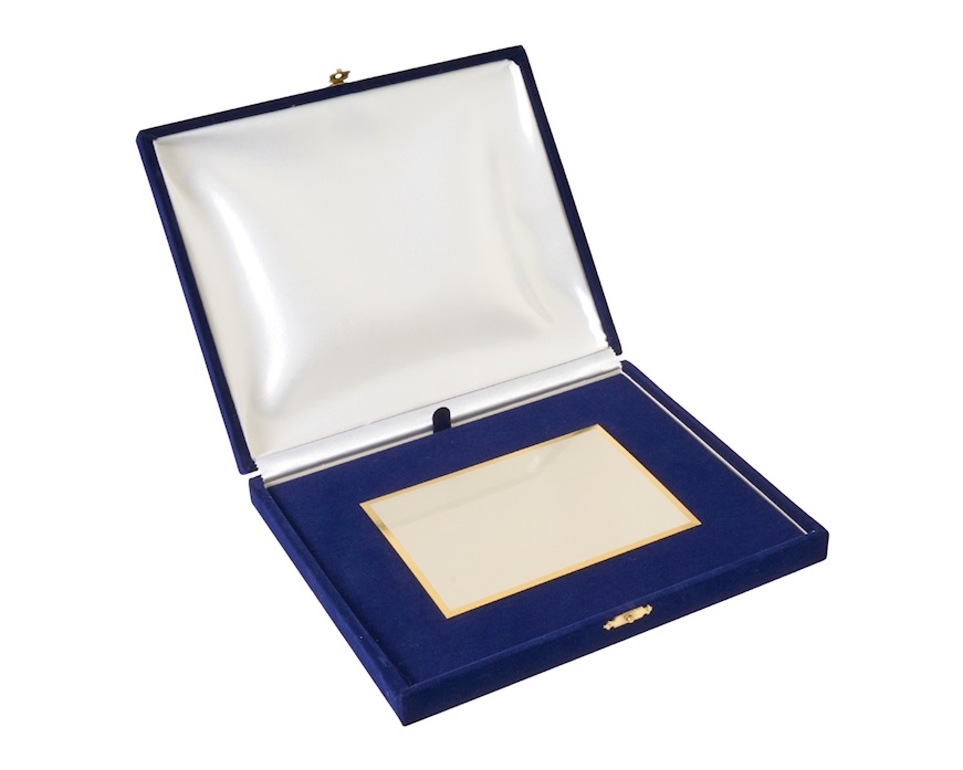 Targa silver plated con astuccio in velluto Selezione Zanolli