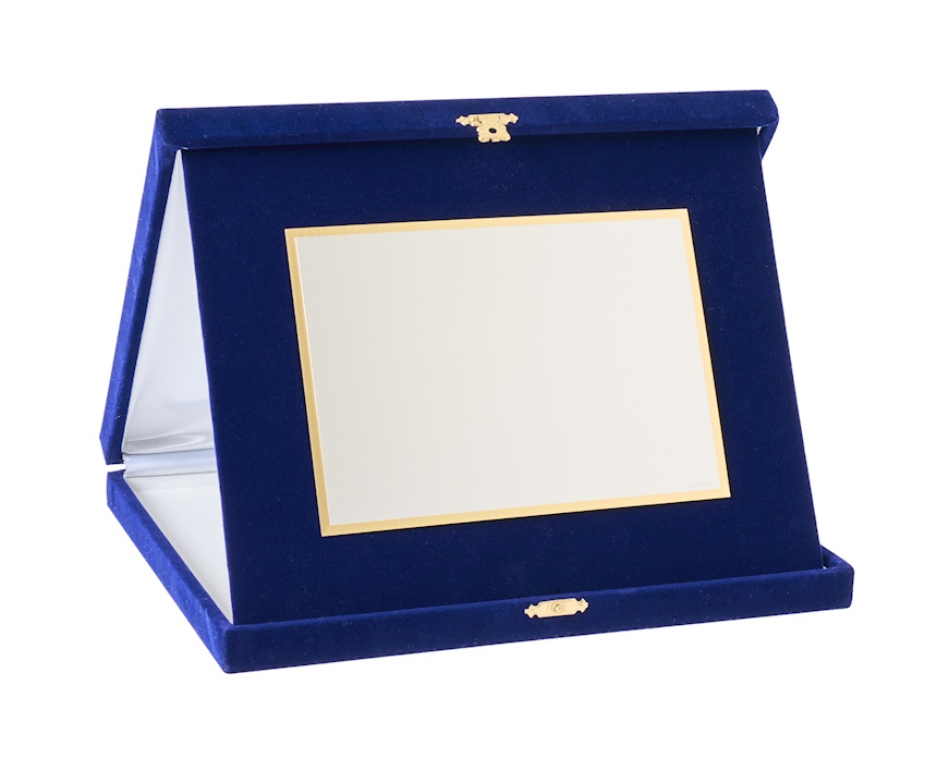 Targa silver plated con astuccio in velluto Selezione Zanolli