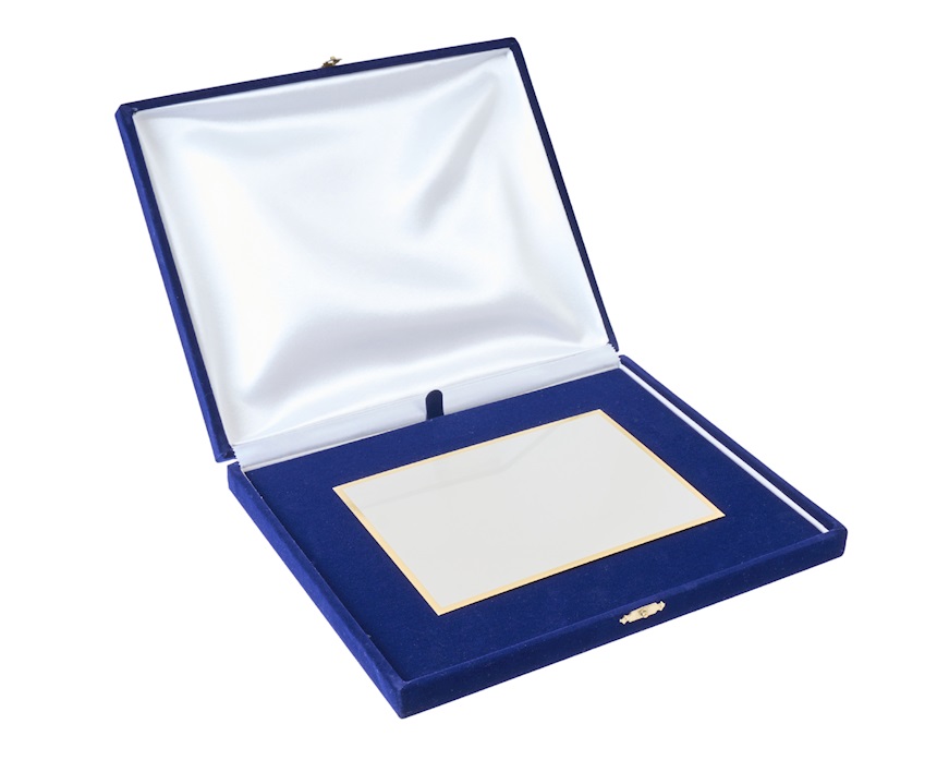 Targa silver plated con astuccio in velluto Selezione Zanolli
