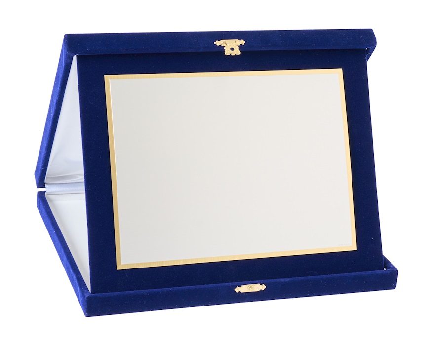 Targa silver plated con astuccio in velluto Selezione Zanolli
