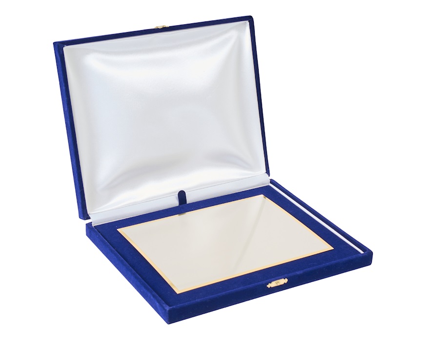 Targa silver plated con astuccio in velluto Selezione Zanolli