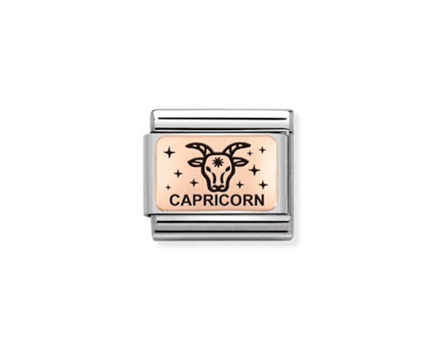 Capricorn Composable steel rosegold and black enamel Nomination