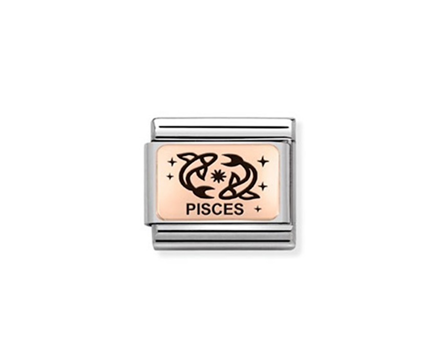 Pisces Composable steel rosegold and black enamel Nomination