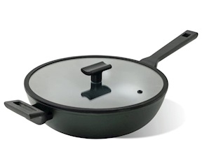 Wok Titan Pro Green with lid Sambonet