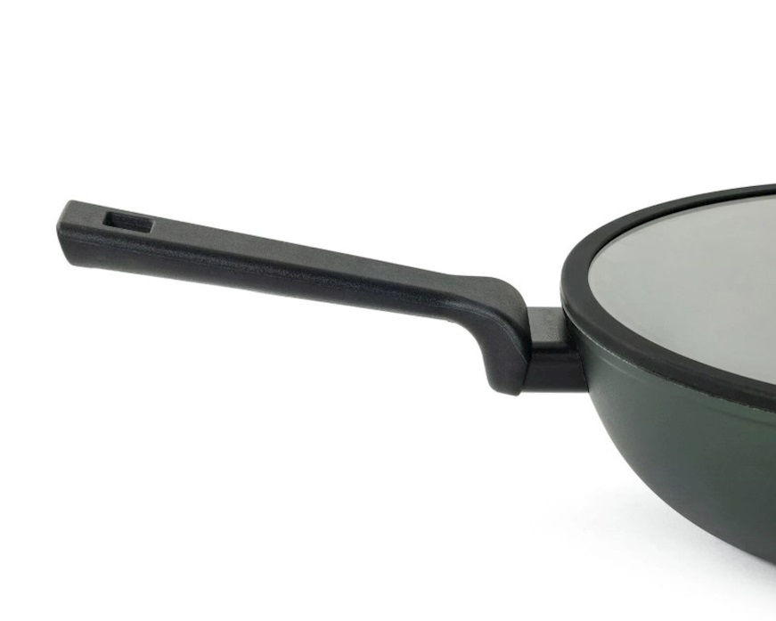 Wok Titan Pro Green with lid Sambonet