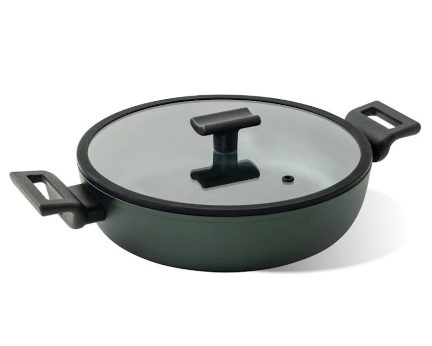 Low saucepan Titan Pro Green with lid Sambonet