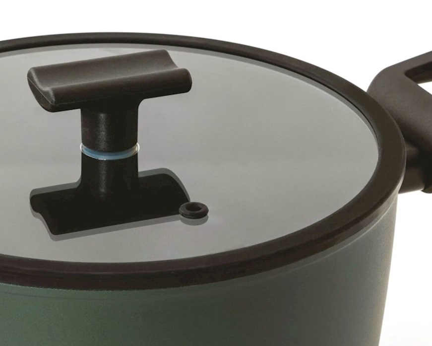 Low saucepan Titan Pro Green with lid Sambonet