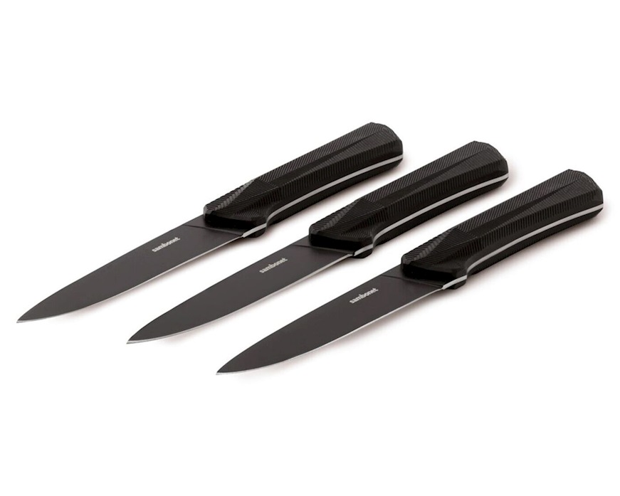 Steak knife set Black Edge steel 3 pieces Sambonet