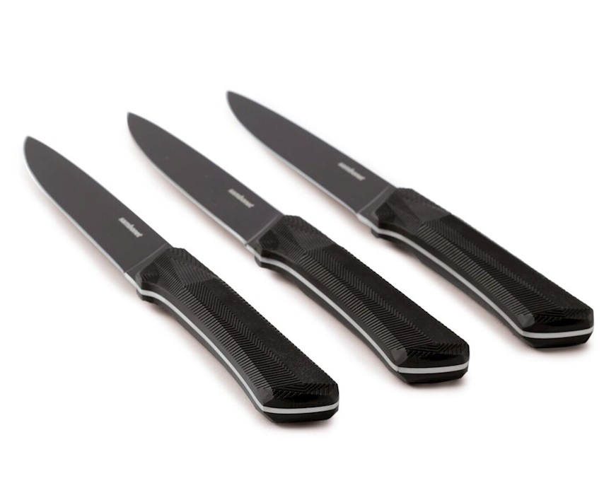 Steak knife set Black Edge steel 3 pieces Sambonet