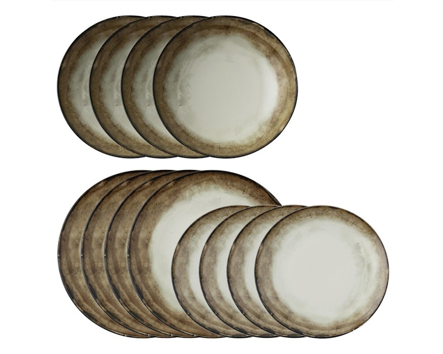 Servizio piatti Shade Earth porcellana 12 pezzi Sambonet