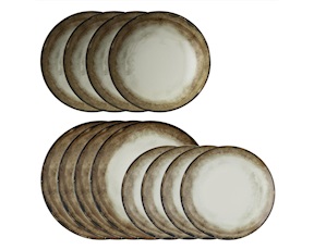 Servizio piatti Shade Earth porcellana 12 pezzi Sambonet
