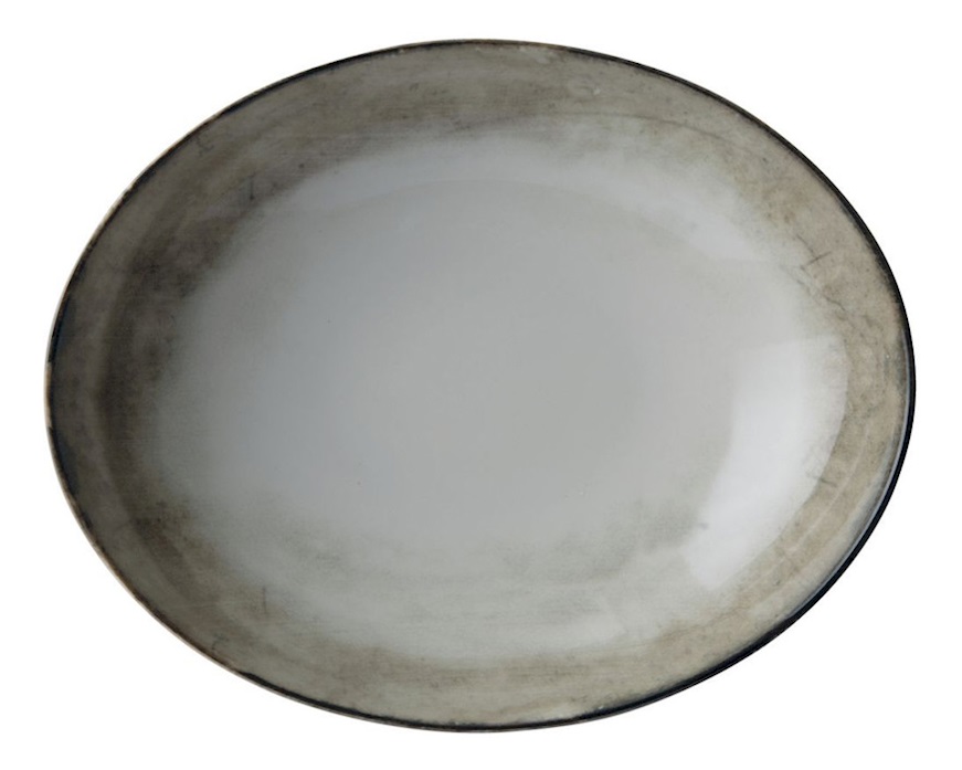 Piatto ovale fondo Shade Earth porcellana Sambonet