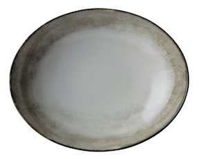 Piatto ovale fondo Shade Earth porcellana Sambonet