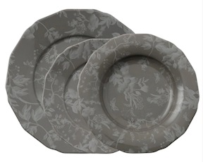 Servizio piatti Garden Glamour Grey porcellana 12 pezzi Sambonet