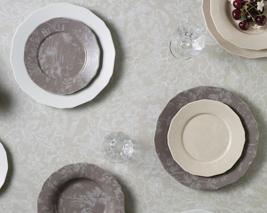 Servizio piatti Garden Glamour Grey porcellana 12 pezzi Sambonet