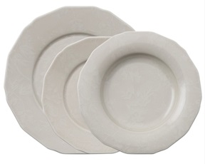 Plate service Garden Antique Rose porcelain 12 pieces Sambonet