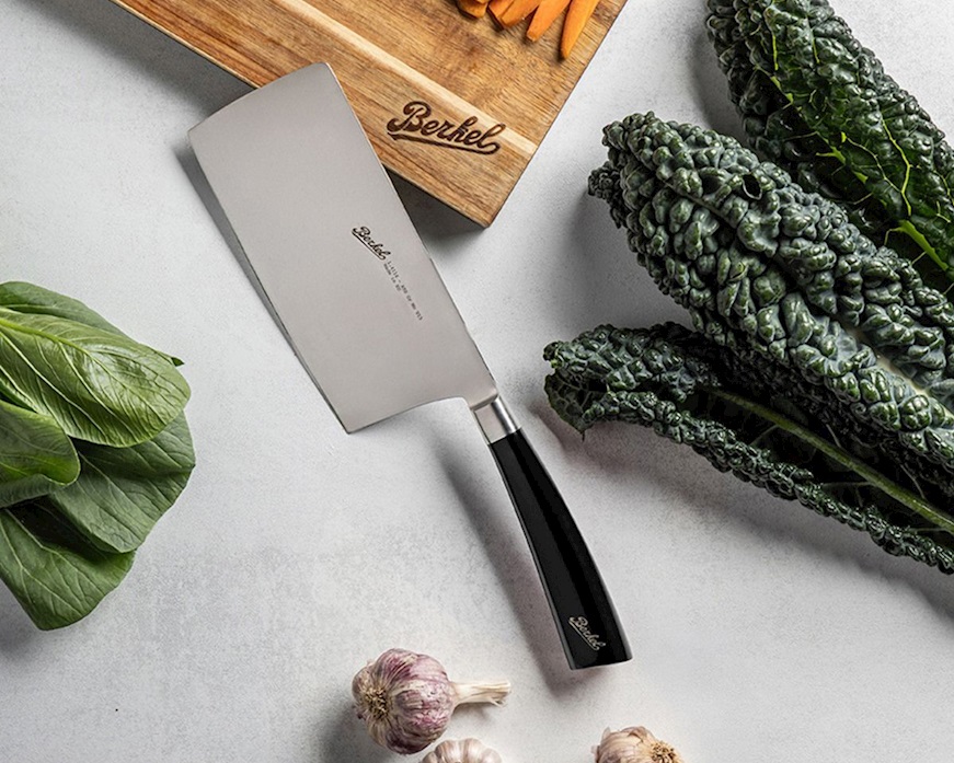 Coltello cuoco cinese Elegance acciaio con manico nero Berkel