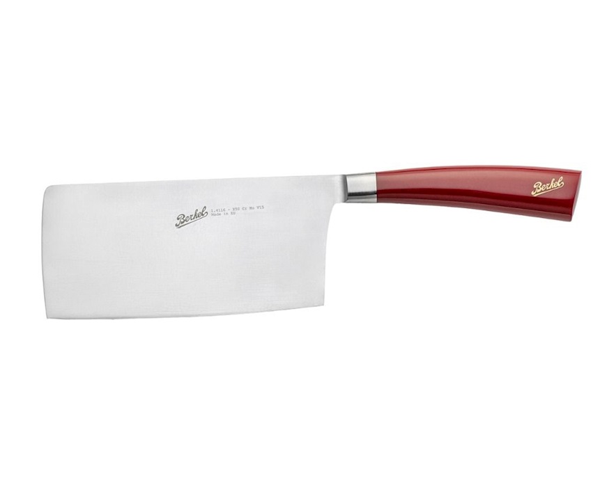 Coltello cuoco cinese Elegance acciaio con manico rosso Berkel