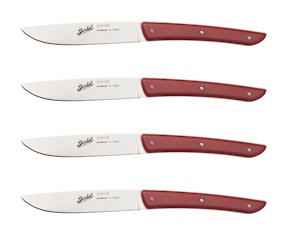 Set coltelli bistecca Color acciaio rosso 4 pezzi Berkel