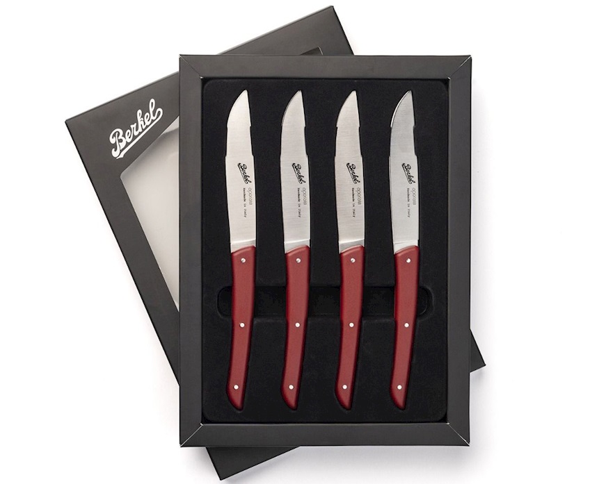Set coltelli bistecca Color acciaio rosso 4 pezzi Berkel