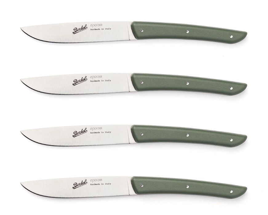 Set coltelli bistecca Color acciaio verde 4 pezzi Berkel