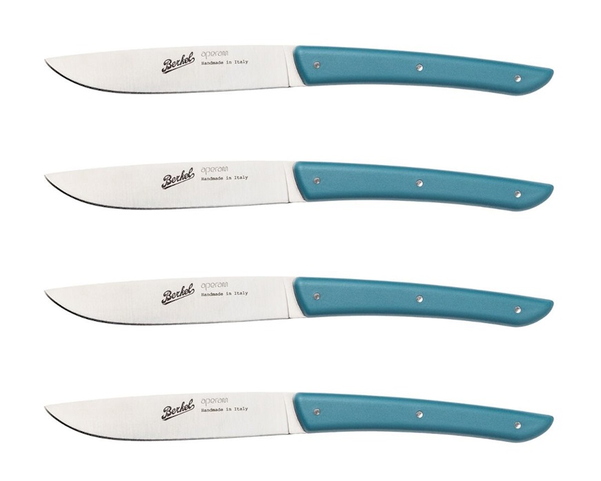 Set coltelli bistecca Color acciaio blu petrolio 4 pezzi Berkel