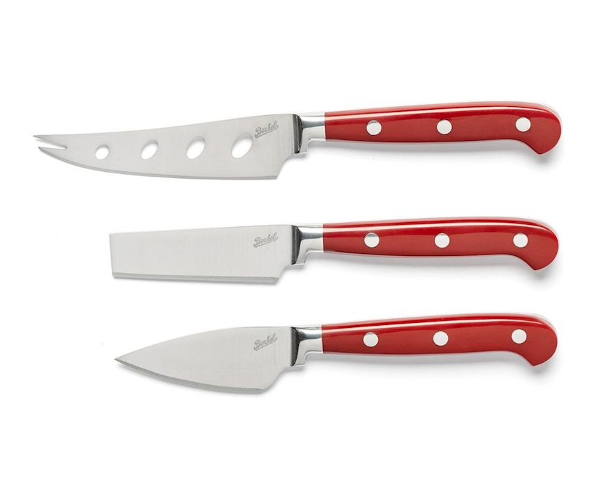 Set formaggi tagliere e coltelli acciaio 4 pezzi Berkel