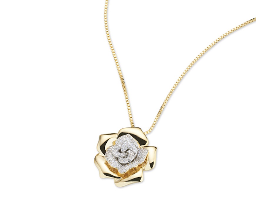 Collana Fiore ottone finitura oro con cubic zirconia Sovrani