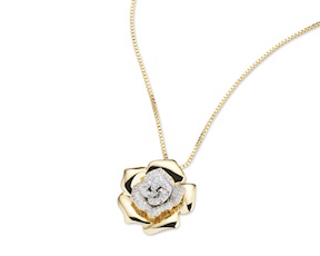 Collana Fiore ottone finitura oro con cubic zirconia Sovrani