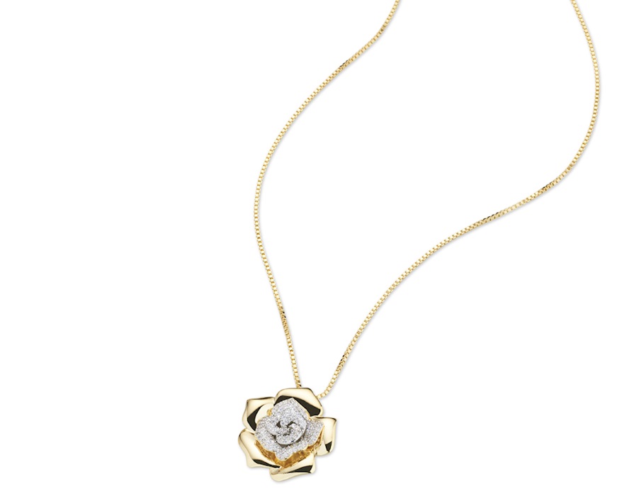 Collana Fiore ottone finitura oro con cubic zirconia Sovrani