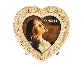 Cornice Cuore in metallo lucido dorato Selezione Zanolli