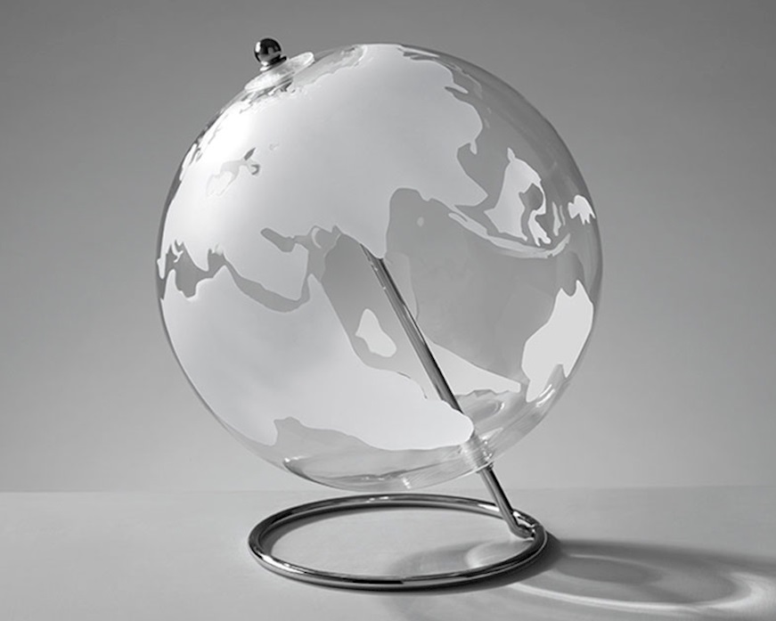 Mappamondo in vetro con mappa serigrafata Selezione Zanolli