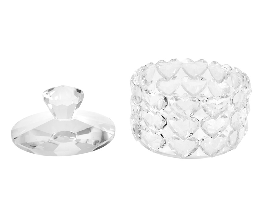 Portagioie Hearts in vetro con decoro cuori Selezione Zanolli